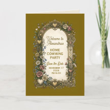 Vintageetikett med färgade blommor 47 + din text