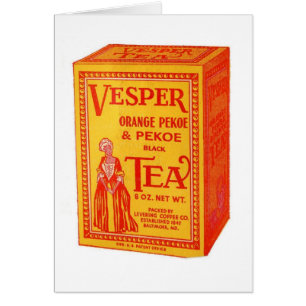 Vintageetikett - Vesper Tea, Hälsningskort