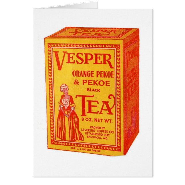 Vintageetikett - Vesper Tea, Hälsningskort (Framsidan)