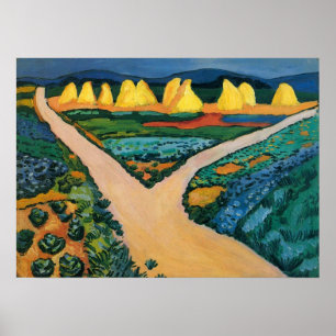 VintageExpressionism, grönsakfält vid Macke Poster