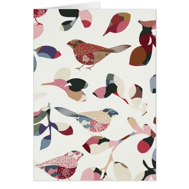Vintagefågeltapet Hälsningskort (Framsidan)