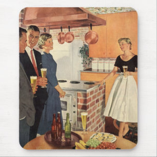 Vintagefest i köket, öl och tilltugg musmatta