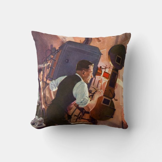 Vintagefilmbiografprojectionisten filmar kameran kudde (Framsida)