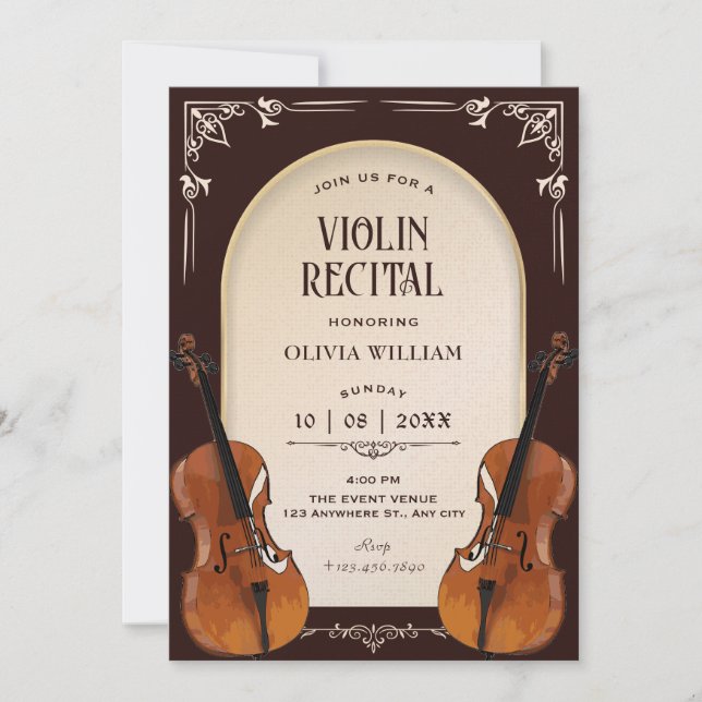 Vintagefiol cellorecital  inbjudningar (Framsida)