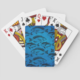 Vintagefiskmönster Spel Kort