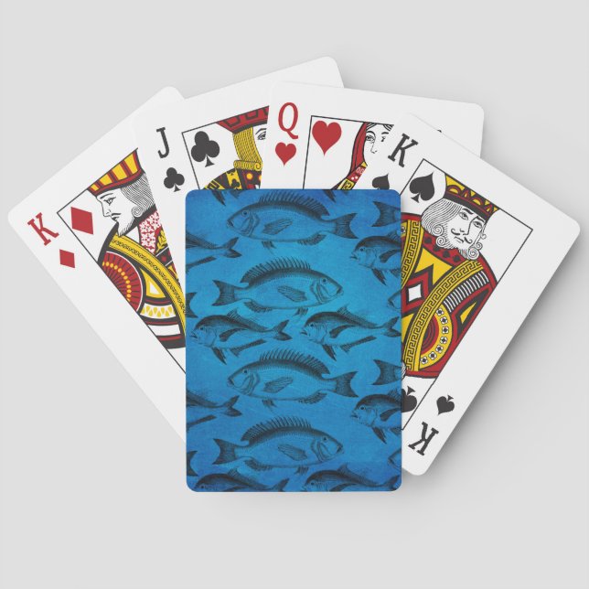 Vintagefiskmönster Spel Kort (Baksidan)
