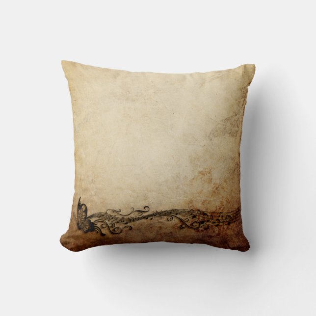 Vintagefjärilsdekorativ kudde (Framsida)