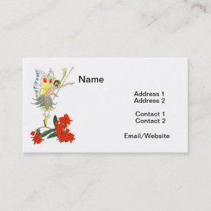Vintagefjärilsfe & blommor visitkort