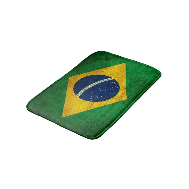 Vintageflagga av Brasilien Badrumsmatta (Vinklad)