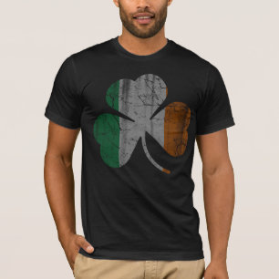 Vintageflagga av den Irland shamrocken T-shirt
