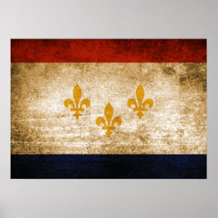 Vintageflagga av New Orleans Poster