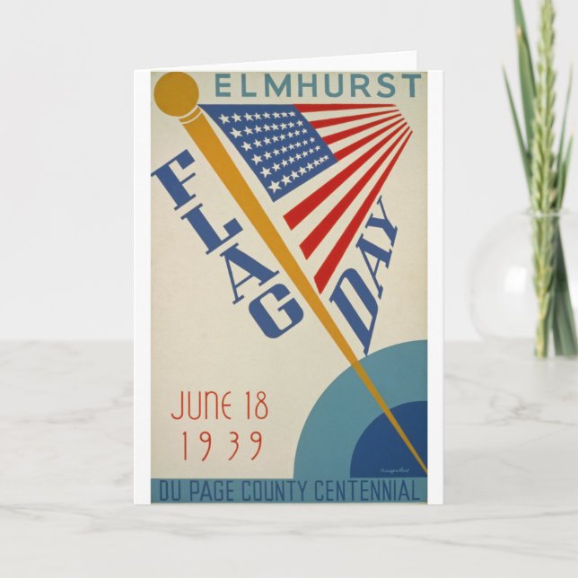 Vintageflaggmärkesdag Kort (Framsida)