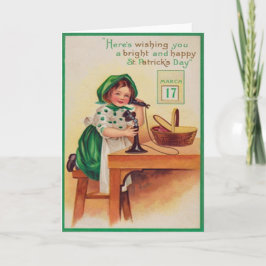 Vintageflickan ringer st patrick's daykortet kort