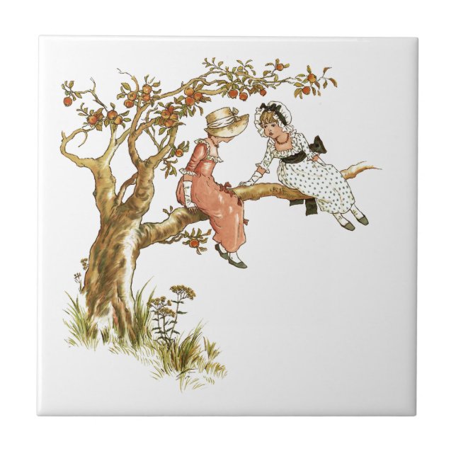 Vintageflickor Kakelplatta (Framsidan)