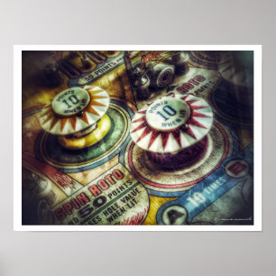 Vintageflipperspelaffisch Poster