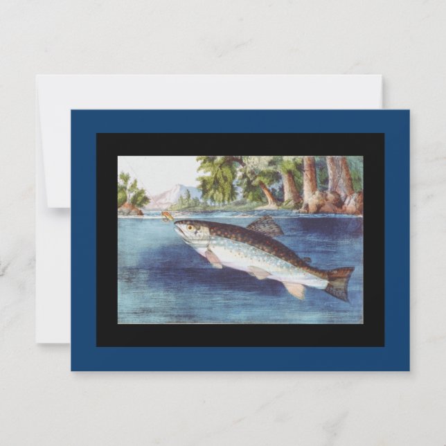 Vintageflygfiskekonst Inbjudningar (Framsida)