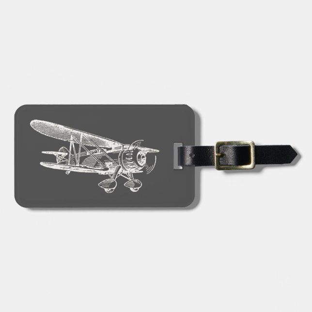 Vintageflygplan Bagagebricka (Horisontell Framsida)