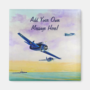 Vintageflygplan - spara datera magnet