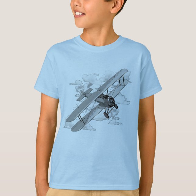 Vintageflygplan Tee Shirt (Framsida)