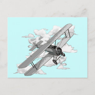 Vintageflygplan Vykort