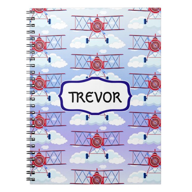 Vintageflygplanflygaren reser äventyr anteckningsbok (Framsidan)