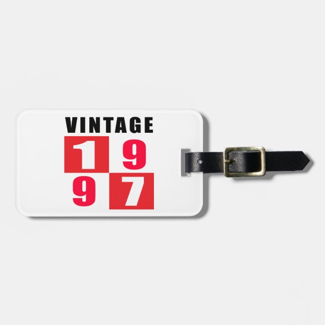 Vintagefödelsedag 1997 bagagebricka (Horisontell Framsida)
