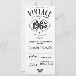 Vintagefödelsedaginbjudan 1965 inbjudningar