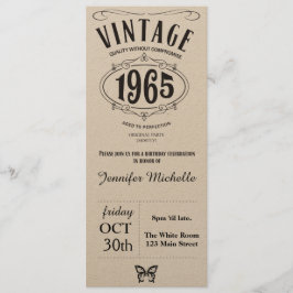 Vintagefödelsedaginbjudan 1965 inbjudningar