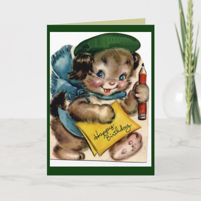 Vintagefödelsedagkort Kort (Framsida)