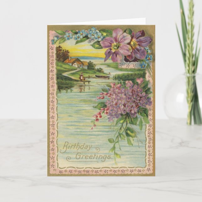 Vintagefödelsedagkort Kort (Framsida)