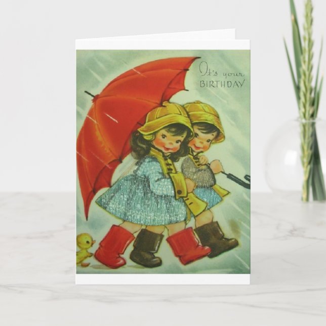 Vintagefödelsedagkort Kort (Framsida)