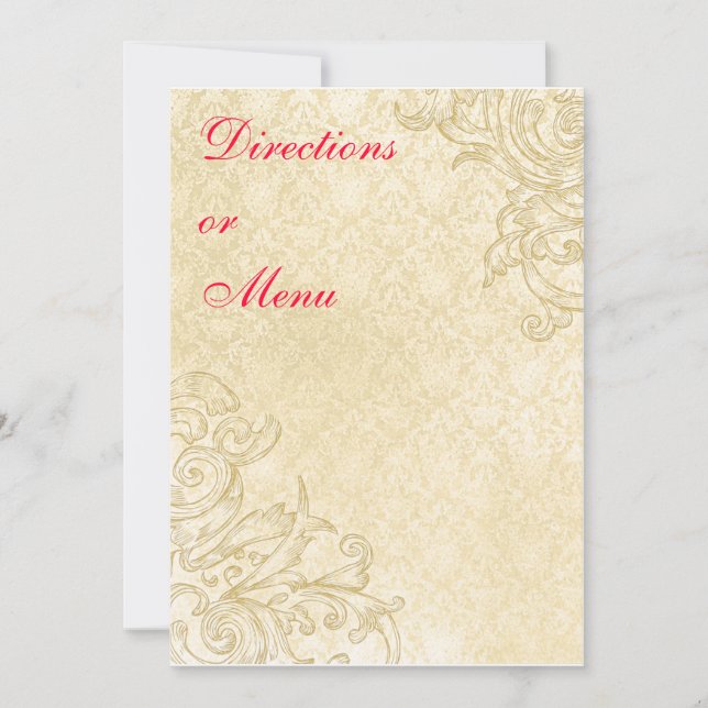 Vintagefodral eller menykort inbjudningar (Framsida)