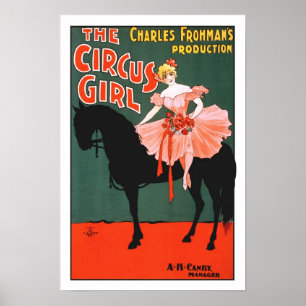 Vintageföreställningskonstar poster cirkusflickan