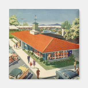 Vintageföretag, 50-tals familjerestaurang Diner Magnet