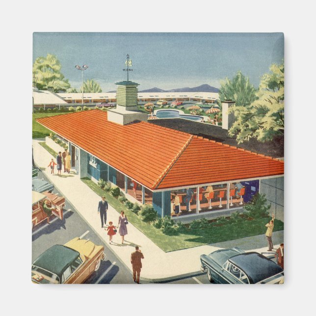 Vintageföretag, 50-tals familjerestaurang Diner Magnet (Framsidan)