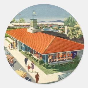 Vintageföretag, 50-tals familjerestaurang diner runt klistermärke