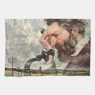 Vintageföretag, Alexander Graham Bell-telefon Kökshandduk