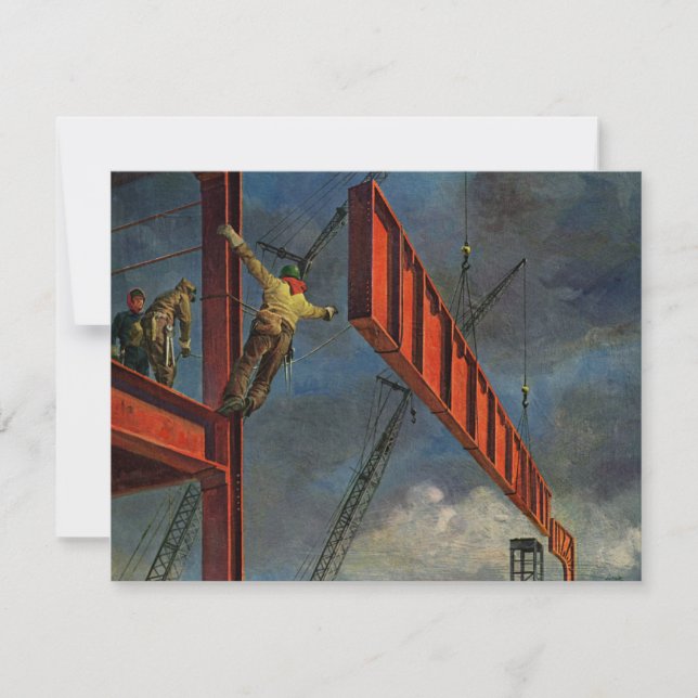 Vintageföretag, arbetare på stålkonstruktion (Framsida)