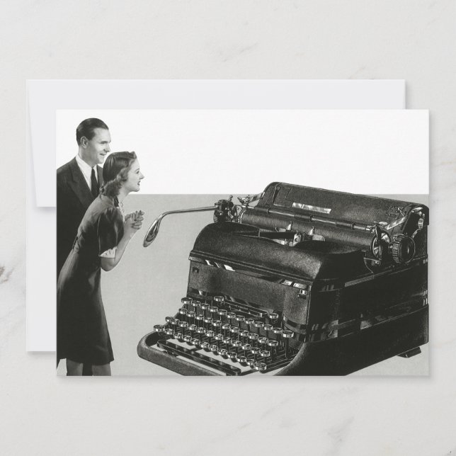 Vintageföretag, gammal manuell skrivmaskin för kon (Framsida)