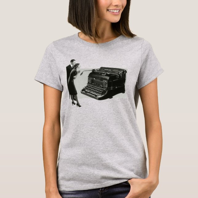 Vintageföretag, gammalt kontors manuellt skrivmask t-shirt (Framsida)
