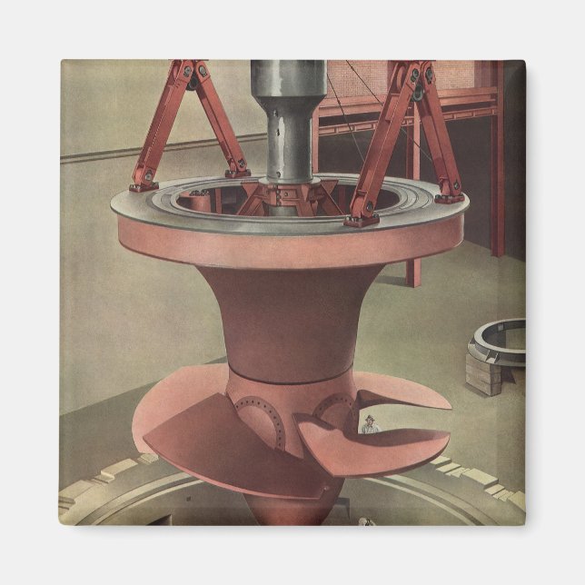 Vintageföretag, jättevatten-turbinenergi magnet (Framsidan)