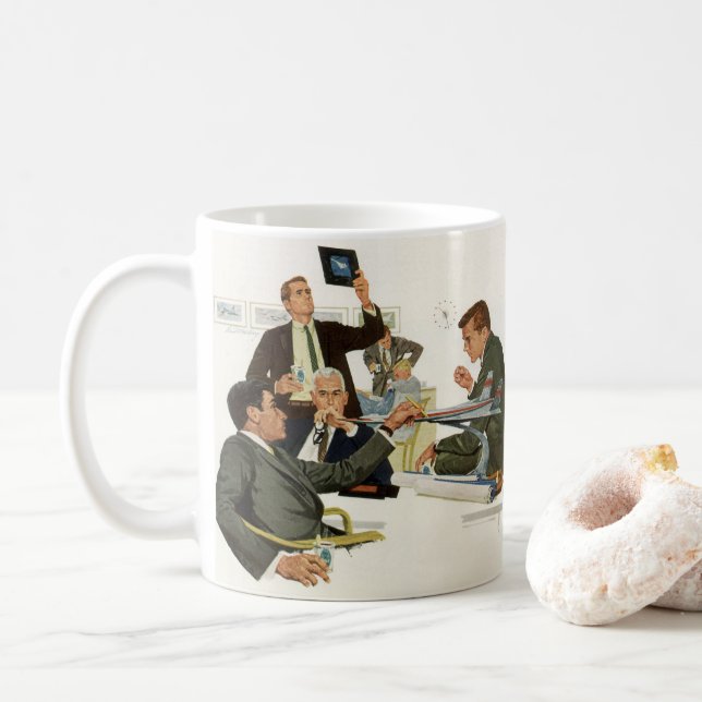 Vintageföretag, möte för flygbolagsledare kaffemugg (Med munk)