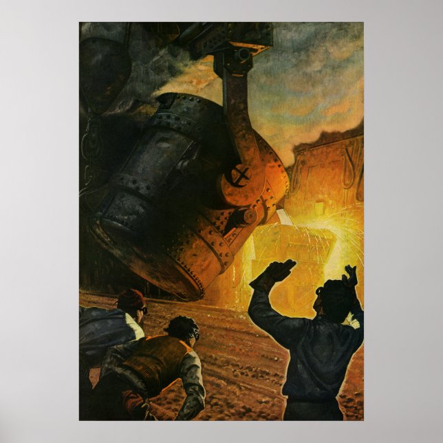 Vintageföretag, stålindustri poster (Framsidan)