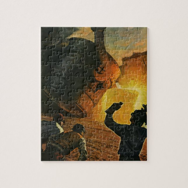 Vintageföretag, stålindustri pussel (Vertikal)