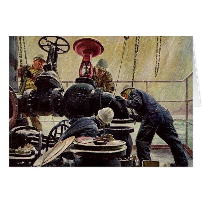 Vintageföretag, underhåll av marint fartyg hälsningskort (Framsidan Horizontal)