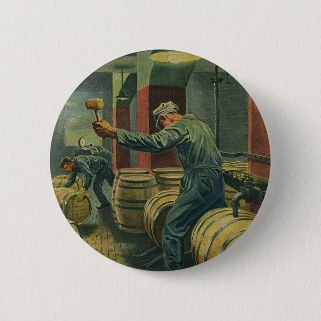 Vintageföretag, vintillverkning korkning av vintun knapp (Framsida)