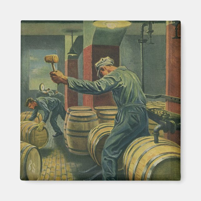 Vintageföretag, vintillverkning korkning av vintun magnet (Framsidan)