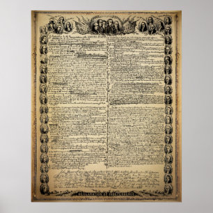 Vintageförklaring av självständighettrycket poster