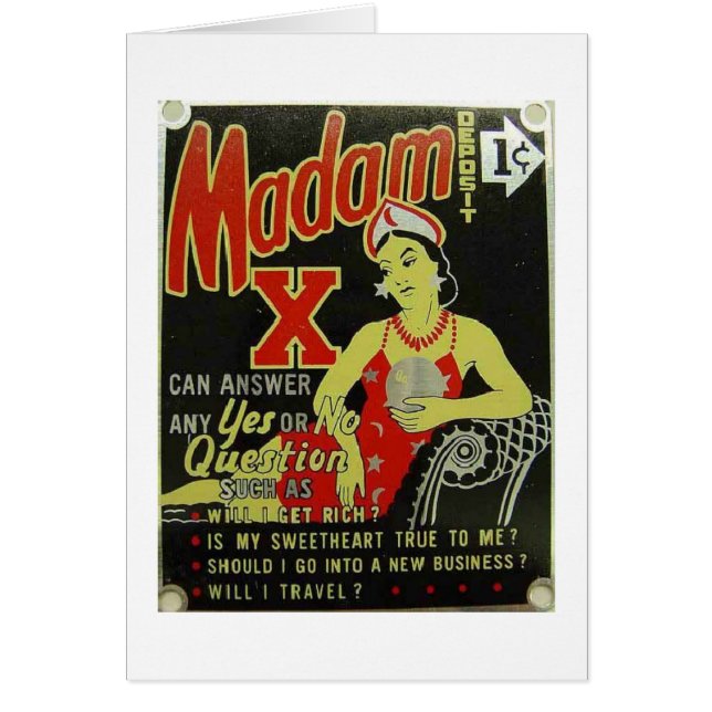 Vintageförmögenhetkassör Hälsningskort (Framsidan)