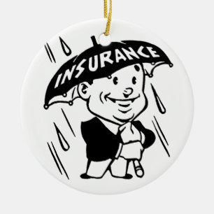 Vintageförsäkringgrabb Julgransprydnad Keramik